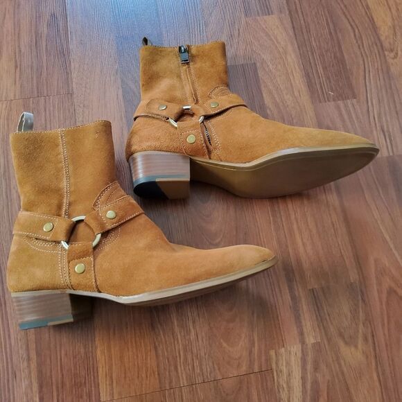 Civil Regime Men’s Tan Leather Suede Chelsea Western Ankle Boots Size 7 Tan New - Picture 14 of 15